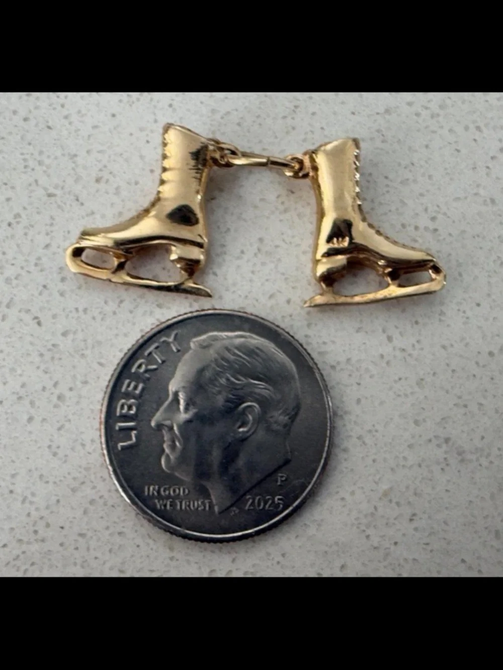 Vintage 14K Yellow Gold Ice Skating Boot Charms | 3 Grams | Marked 14K - Picture 4 of 4